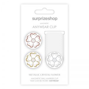 METALLIC CRYSTAL FLOWER CLIPS 