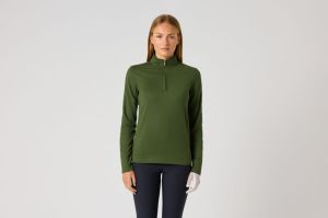 ANNA LS HALF NECK GROEN
